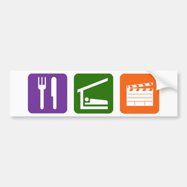 Autocollant De Voiture Mangez la production cinématographique de sommeil (Devant)
