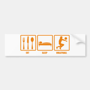 Autocollant De Voiture Mangez le volleyball de sommeil