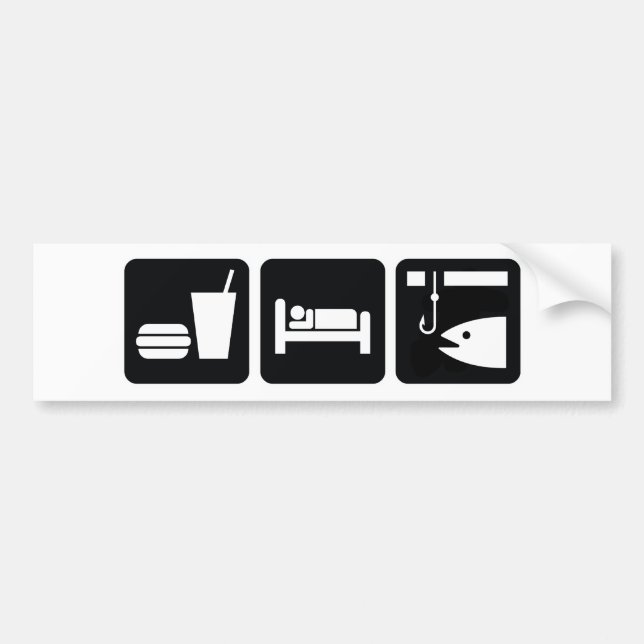 Autocollant De Voiture Mangez les poissons de sommeil (Devant)