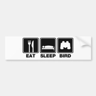 Autocollant De Voiture Mangez l'oiseau de sommeil (les poubelles)