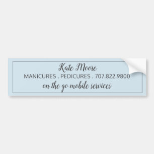 Autocollant De Voiture Manucure Pédicure Promotional Bleu Pâle