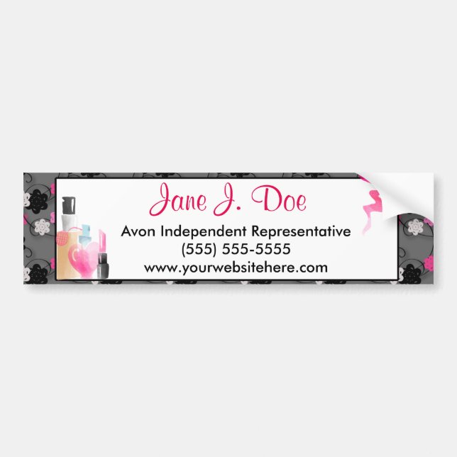 Autocollant De Voiture Maquillage floral d'Avon (Devant)