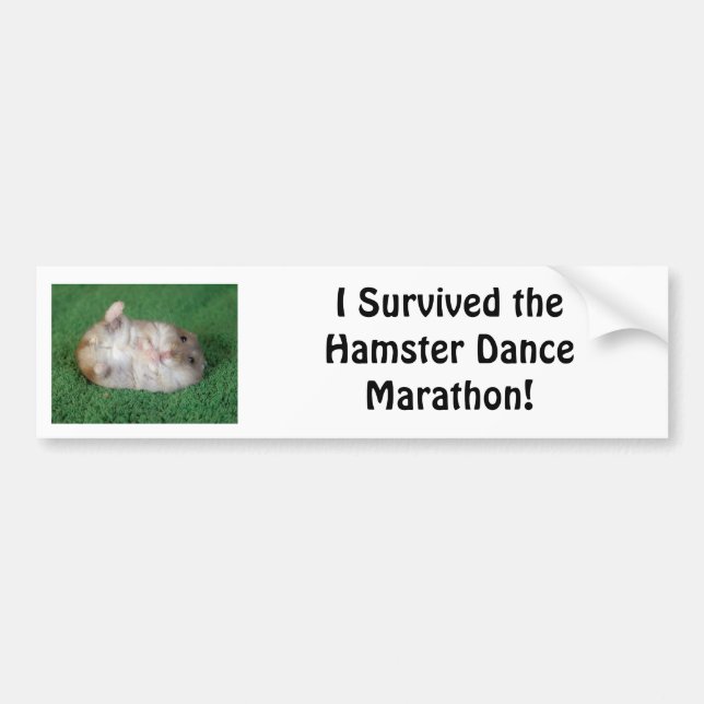 Autocollant De Voiture Marathon de danse de hamster (Devant)