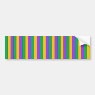 Autocollant De Voiture Mardi Gras Stripes Motif violet vert jaune