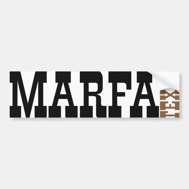 Autocollant De Voiture Marfa le Texas (Devant)