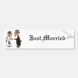 Autocollant De Voiture Mariage drôle de chèvre de jeunes mariés