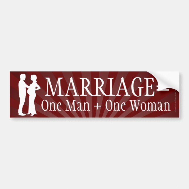 Autocollant De Voiture Mariage égal un homme + une femme Sticker pare-cho (Devant)