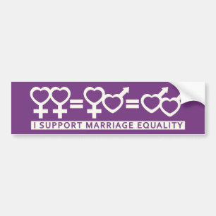 Autocollant De Voiture Mariage Égalité / One Love personnalisateur bumper