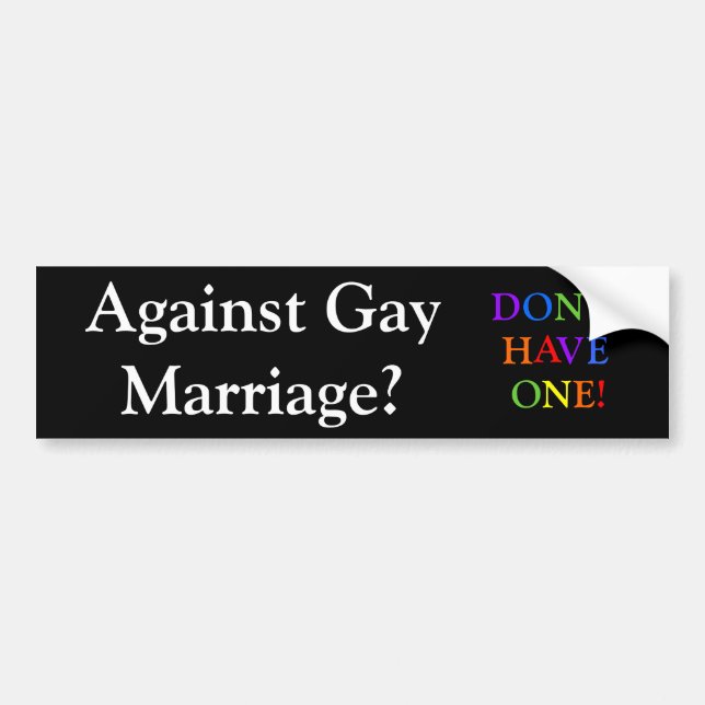 Autocollant De Voiture Mariage homosexuel ? ? ? (Devant)