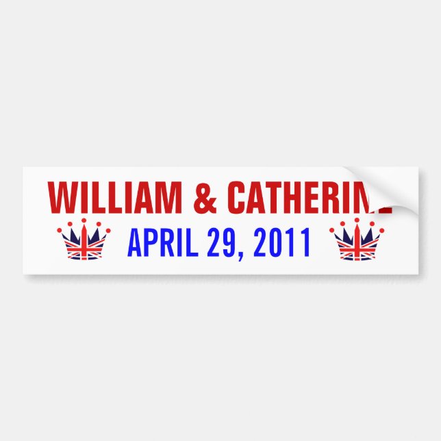 Autocollant De Voiture Mariage royal de William et de Catherine (Devant)