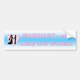 AUTOCOLLANT DE VOITURE MARIAGE - UN HOMME ; UNE FEMME