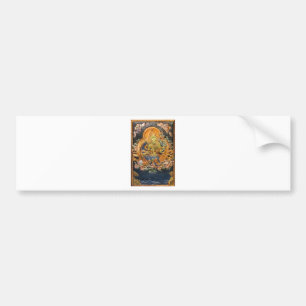 AUTOCOLLANT DE VOITURE MARQUETERIE MÉTALLIQUE TARA DE VERT BOUDDHISTE DE