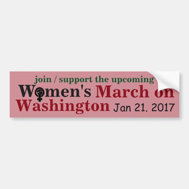 Autocollant De Voiture Mars des femmes sur Washington (Devant)