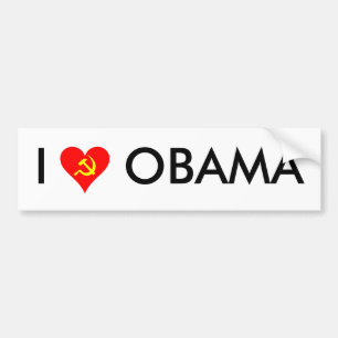 Autocollant De Voiture (Marteau et faucille) amour Obama d'I [BLANC]