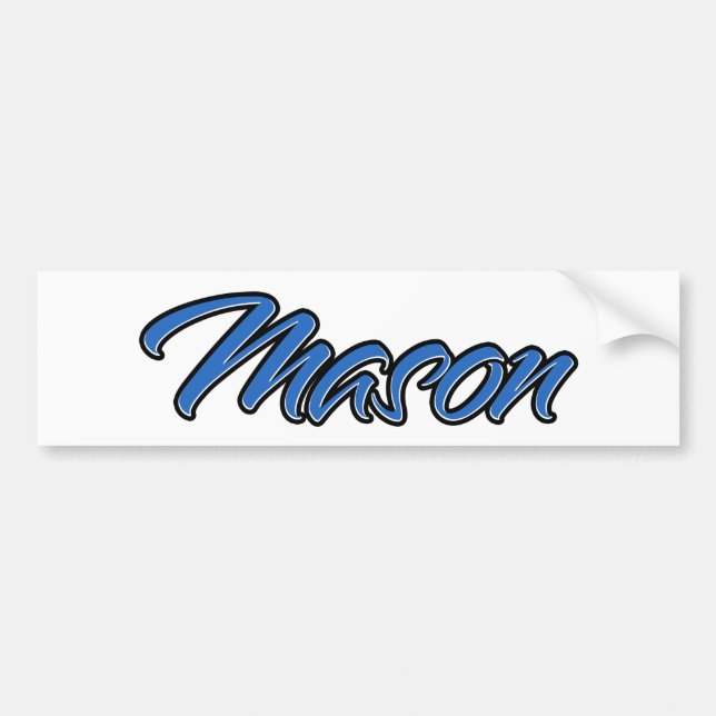 Autocollant De Voiture Mason Nom bleu Aufkleber Sticker Autoaufkleber (Devant)