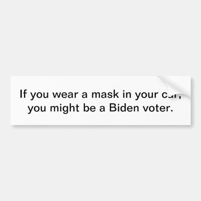 Autocollant De Voiture Masque - Biden Bumper Sticker (Devant)