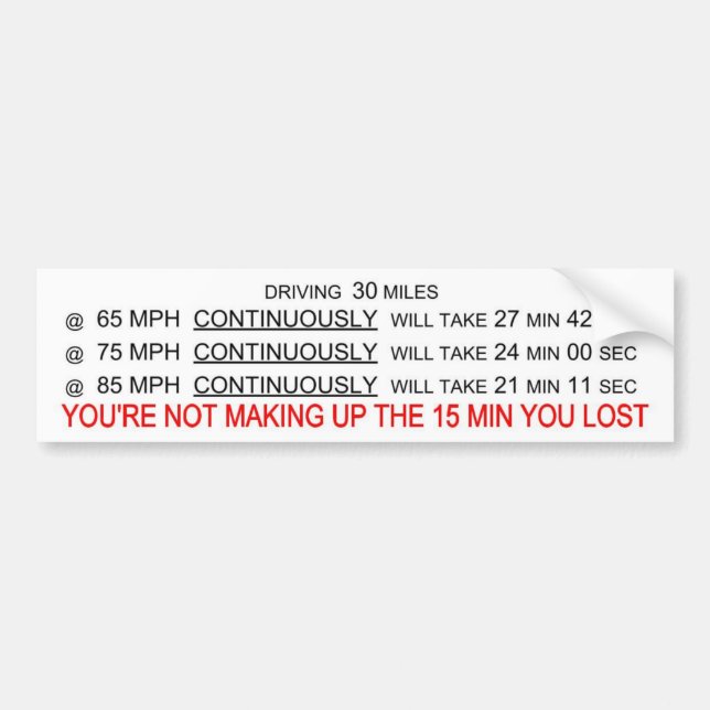 Autocollant De Voiture Maths expédiantes (Devant)