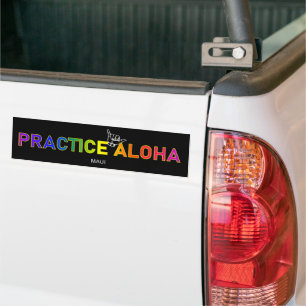 Autocollant De Voiture Maui - Pratiquer Aloha Shaka (Hang Loin)