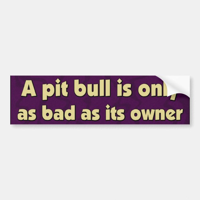 Autocollant De Voiture Mauvais adhésif pour pare-chocs de pitbull de (Devant)
