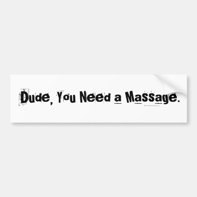 Autocollant De Voiture Mec, tu as besoin d'un massage (Devant)