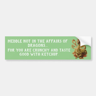 Autocollant De Voiture Meddle Pas Dans Les Affaires Des Dragons