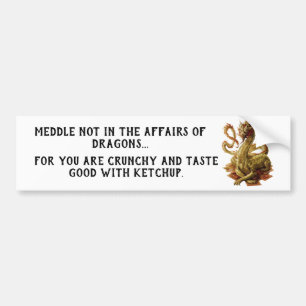 Autocollant De Voiture Meddle Pas Dans Les Affaires Des Dragons