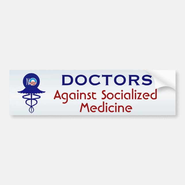 Autocollant De Voiture Médecine socialisée de médecins Against (Devant)