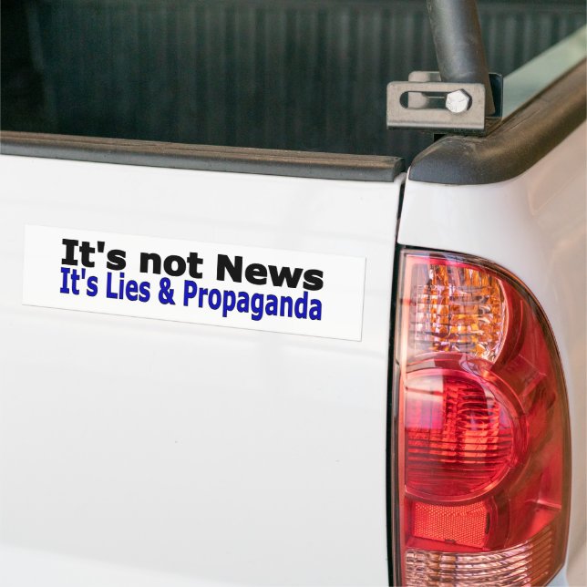 Autocollant De Voiture Médias Mensonges et propagande texte noir et bleu (Sur camion)
