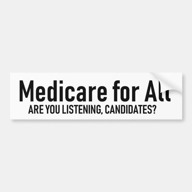 Autocollant De Voiture Medicare for All (Devant)