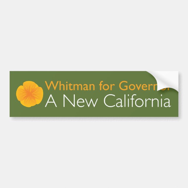 Autocollant De Voiture Meg Whitman pour le gouverneur (Devant)