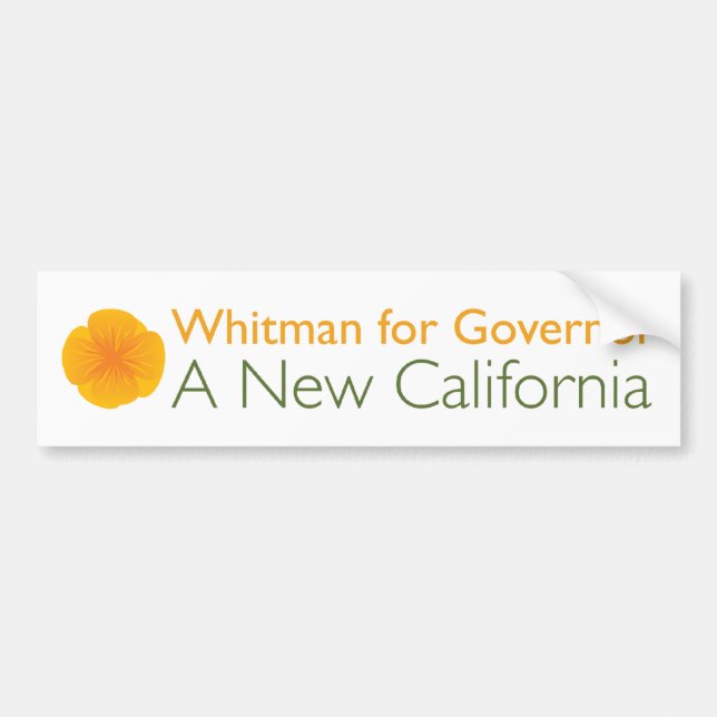 Autocollant De Voiture Meg Whitman pour le gouverneur (Devant)