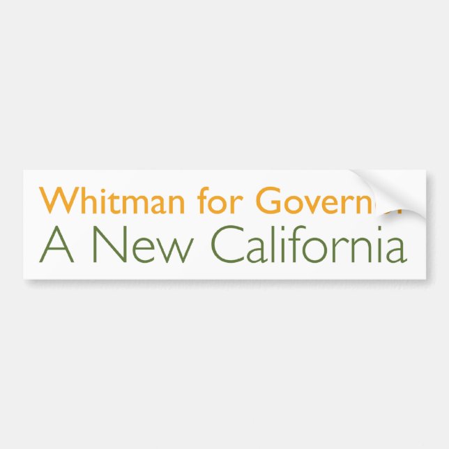 Autocollant De Voiture Meg Whitman pour le gouverneur (Devant)