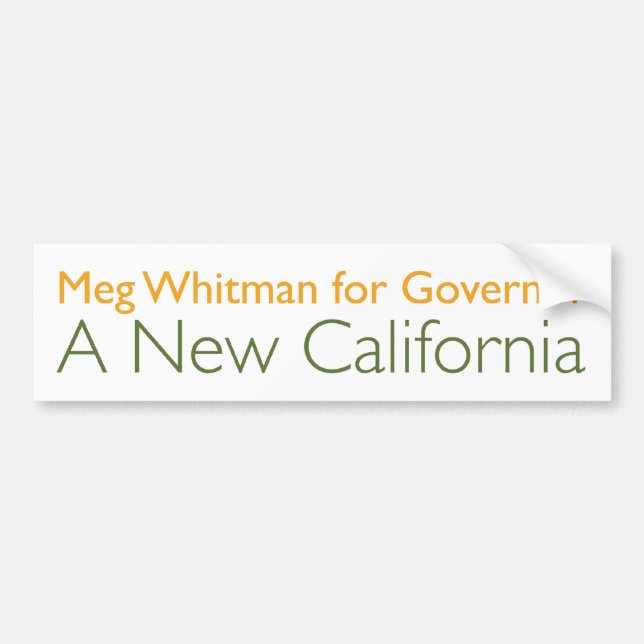 Autocollant De Voiture Meg Whitman pour le gouverneur (Devant)