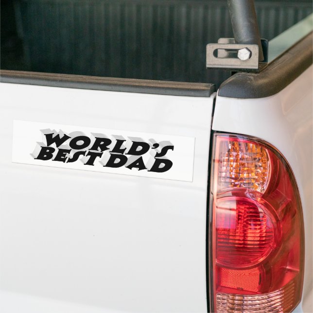 Autocollant De Voiture Meilleur papa noir 3d texte (Sur camion)