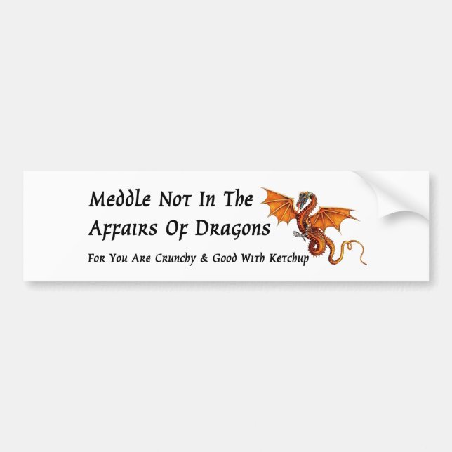 Autocollant De Voiture Mêlez pas dans les affaires des dragons (Devant)