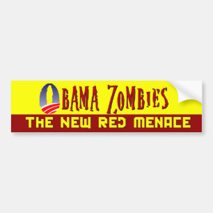 Autocollant De Voiture Menace de rouge de zombi d'Obama