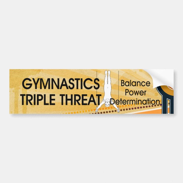 Autocollant De Voiture Menace SUPÉRIEURE de triple de gymnastique (Devant)