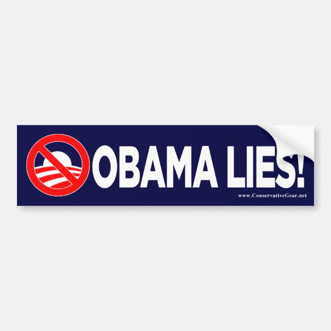 Autocollant De Voiture Mensonges d'Obama ! (Devant)
