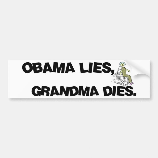 Autocollant De Voiture Mensonges d'Obama, matrices de grand-maman (Devant)