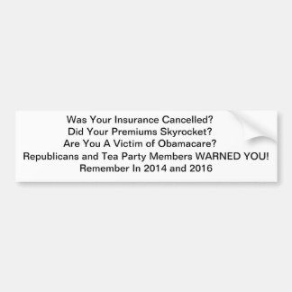 Autocollant De Voiture Mensonges d'Obamacare