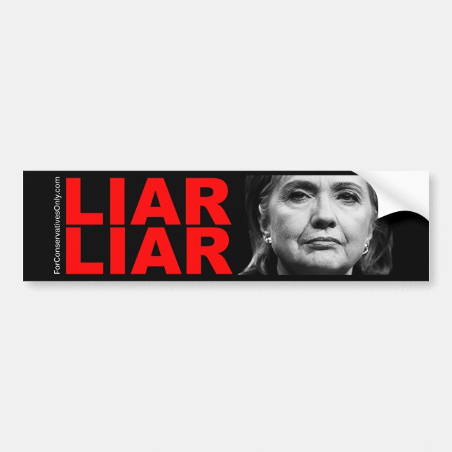 Autocollant De Voiture Menteur de Clinton-Menteuse de Hillary (Devant)