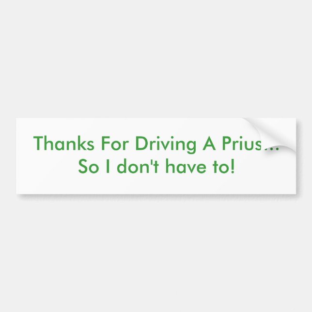 Autocollant De Voiture Merci pour conduire un Prius (Devant)