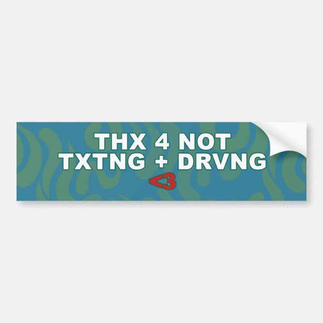 Autocollant De Voiture Merci pour pas service de mini-messages et (Devant)