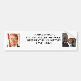 Autocollant De Voiture Mercis de Jimmy Carter Barack Obama