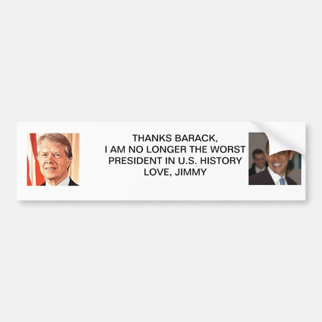 Autocollant De Voiture Mercis de Jimmy Carter Barack Obama (Devant)