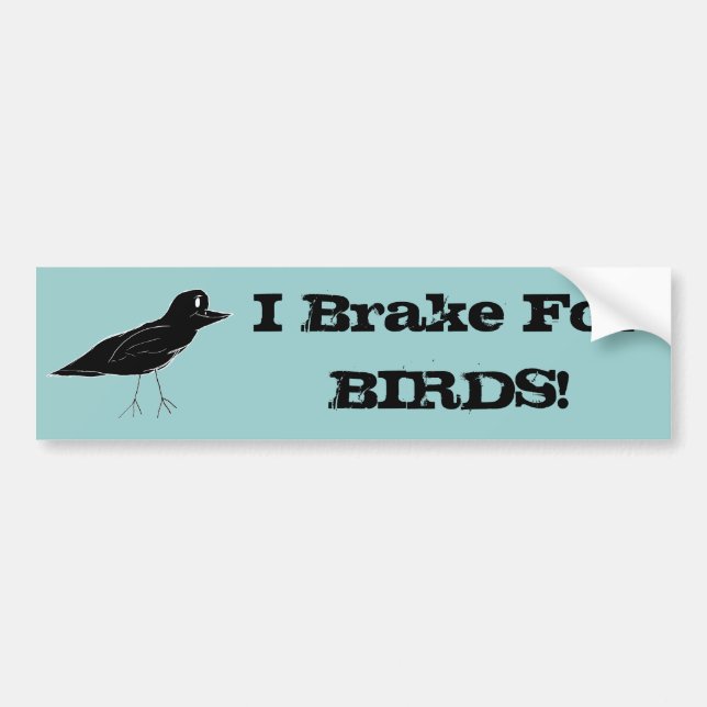 Autocollant De Voiture Merle "que je freine pour des OISEAUX !" (Devant)