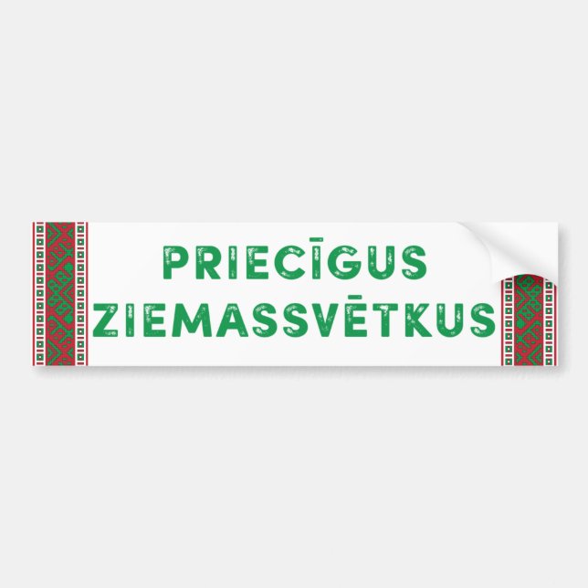 Autocollant De Voiture Merry Christmas Priecīgus Sacassētkus (Devant)