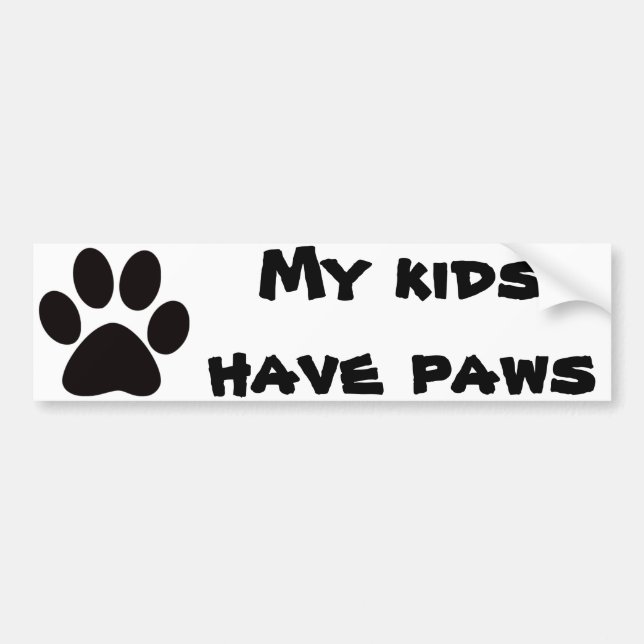 Autocollant De Voiture Mes enfants ont des pattes Bumper Sticker (Devant)