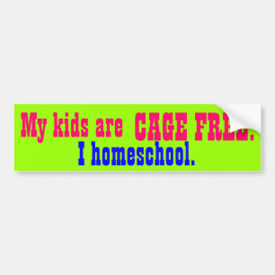 Autocollant De Voiture Mes enfants sont CAGE LIBRE ! , I homeschool.