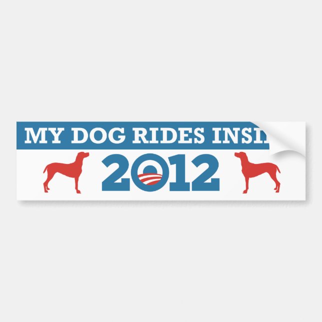Autocollant De Voiture Mes tours Obama intérieur 2012 de chien (Devant)